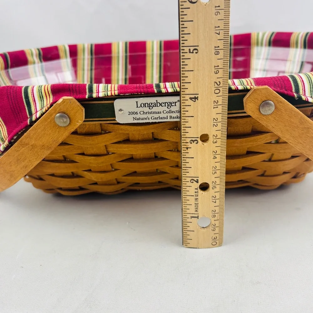 Longaberger Natures Garland Basket 2006 Christmas Collection Liner Protector USA